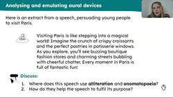 Considering and emulating onomatopoeia and alliteration in speech writing Instructional Video