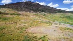 Rocky Mountains above Independence Pass moving towards Mountain Peak Stock Footage