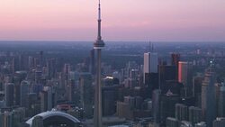 Explore Toronto's CN Tower & City Panorama by Drone Stock Footage