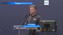 Hungary's opposition leader Péter Magyar holds a rally in Budapest News Clip