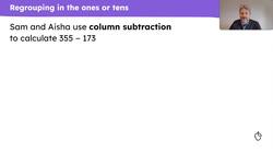 Subtract from a 3-digit number using column subtraction with regrouping Instructional Video