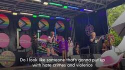 Woman assaulted by Irish soldier calls for new hate crime laws in Pride speech News Clip