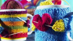 Knitting with love Stock Footage