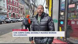 Woman critically injured after car jumps curb, slams into pedestrian in Williamsburg News Clip