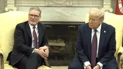 Starmer hands Trump letter from King during Oval Office meeting News Clip