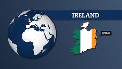 Earth Sphere Map and Ireland Country Map with National Flag Stock Footage