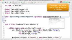 Java Programming for Complete Beginners - Java 16 - Step 12 - List and ArrayList - Sorting - Providing Flexibility by Implementing C Instructional Video