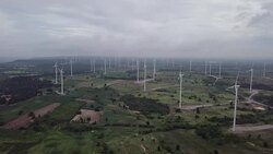wind turbines aerial Stock Footage