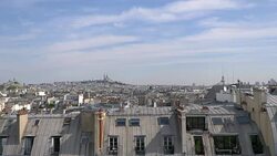 Aerial view on Paris in 4k slow motion 60fps Stock Footage