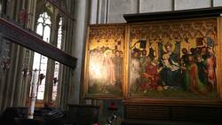 Germany, Cologne, Cathedral - Altar of the city's patron saints Stock Footage