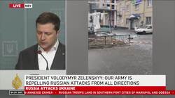 Zelenskyy urges Ukrainians to take up arms against Russian invasion News Clip