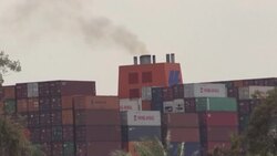 CLEAN : Ships anchored for nearly a week begin moving through the Suez Canal News Clip