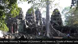 Cambodia, Angkor - Banteay Kdei temple-b Stock Footage