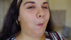 Fat girl is eating Stock Footage