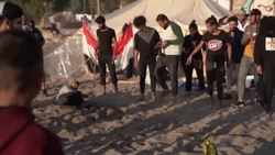 CLEAN : Baghdad's Tahrir Beach where the revolution takes a break News Clip