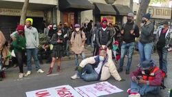 CLEAN : Migrants part of a caravan protest in Mexico City News Clip