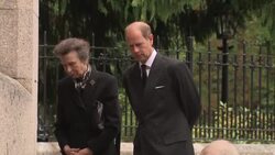 UK: Royal Family meet well-wishers at Balmoral after attending service in memory of Queen Elizabeth II at Crathie Kirk. News Clip