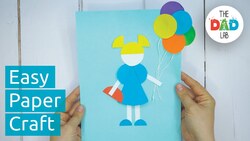 How to Make a Paper Girl Carrying Balloons Instructional Video