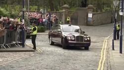 King Charles III car arriving in Dunfermline News Clip