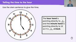 Tell the time to the hour and half hour using the hour and minute hands Instructional Video