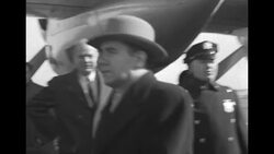 After Stalin's death, Andrey Vyshinsky departs for Russia and Andrei Gromyko arrives to replace Vyshinsky as top Soviet UN Representative News Clip