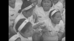 Demonstration for unification in Seoul, South Korea; women breaking through barrier News Clip