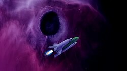 Nebula and spaceship Stock Footage