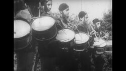 Boys Playing Drums and Saluting in Italy Stock Footage