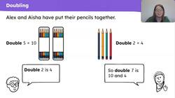 Double the numbers 6 to 9 and halve the result explaining what doubling and halving is Instructional Video