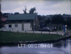 On Canal Barge, 1960s Stock Footage