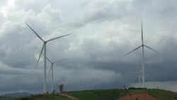 Clean and Renewable Energy, Turbine or Windmill Energy Production Stock Footage