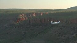 Small aircraft flying over the Kimberley lowlands, Western Australia. Editorial Use Only. Stock Footage