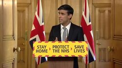 Chancellor Rishi Sunak answering questions during coronavirus daily press briefing News Clip