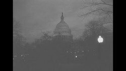 Flying saucer shows up on radar system and is photographed by civil defense spotters News Clip