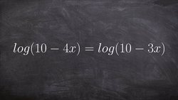 Learn how to solve a logarithmic equation by using 1 to 1 property Instructional Video