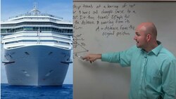 Find the Bearing and Distance | Law of Cosines word problem Instructional Video