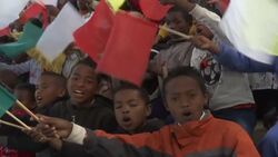 Pope meets rock quarry workers in Madagascar News Clip