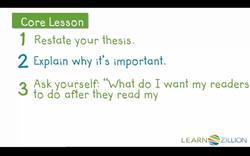 Crafting a Powerful Conclusion: Restating Your Thesis and Encouraging Action Instructional Video