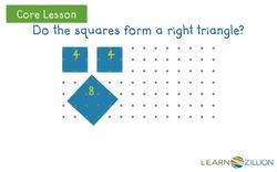 Apply the Area of Squares Proof to determine if a triangle is a right triangle Instructional Video