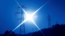 Electrical Pylons with starlight glitter 4K DCI Stock Footage