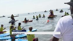 Greenwich man swims across Long Island Sound to raise money to fight cancer News Clip
