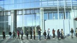 CLEAN : Queue in front of the Paris court before the opening of the trial of Charlie Hebdo attack News Clip