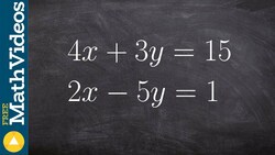 Solve a system of equations by multiplying one equation by a multiplier then adding them Instructional Video