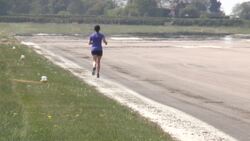 Paramedics run marathon on Coventy Airport runway News Clip