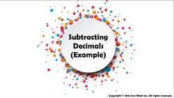 Subtracting Decimals (Example) Instructional Video