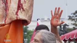 Israeli PM Netanyahu is met with protest in Washington DC Instructional Video