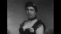 Hawaii, 1952: A portrait of Queen Liliuokalani, the last reigning monarch of Hawaii until the monarchy ended in 1893 through a revolution Stock Footage