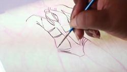 Inking or Outlining a Drawing with a Brush Instructional Video