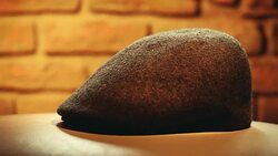 Grey Wool English Mans Cap studio hd footage Stock Footage