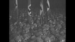German dictator Adolf Hitler gives speech to Brown Shirts in stadium in Germany News Clip